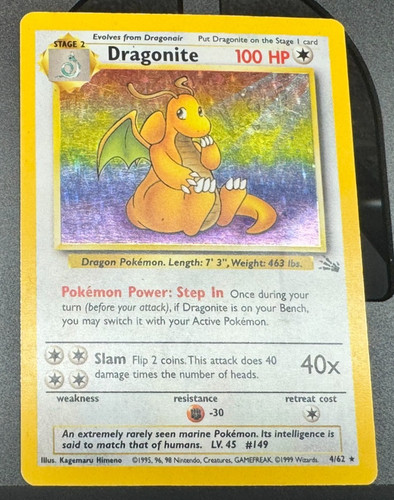 Pokemon 1999 fossil - pokemon, dragonite