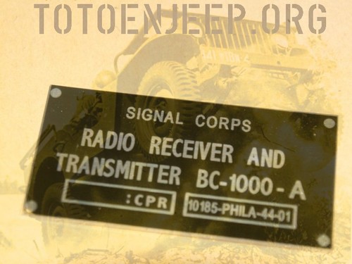 Plate plaque radio ww2 - plate, us