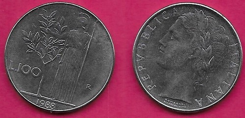 Italia 100 lire 1988 - italia, 1988-r