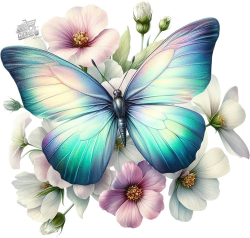 Adesivi vinile farfalle fiori - adesivi,