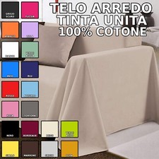 WELCHOME - TELO ARREDO COPRITUTTO TINTA UNITA - 100% COTONE - MADE IN ITALY