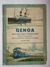 GENOVA orario timetable treno train ship nave NGI lloyd 1926