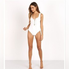 Marysia Palm Springs Tie Maillot In Coconut Size L Large