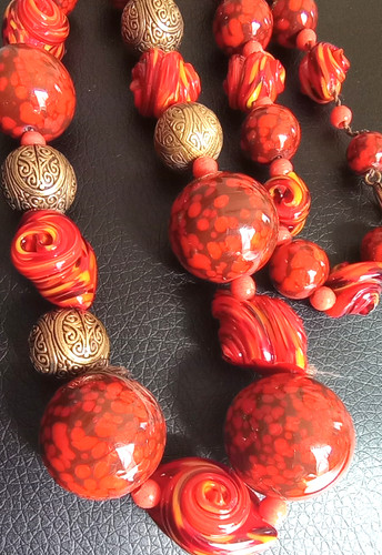 Antica collana fiori - antica, di