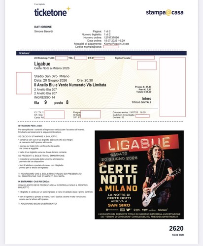 Biglietti ligabue concerto - biglietti,