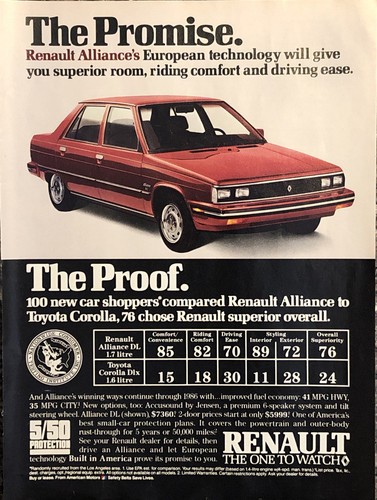 Renault alliance 1986 stampa - renault,