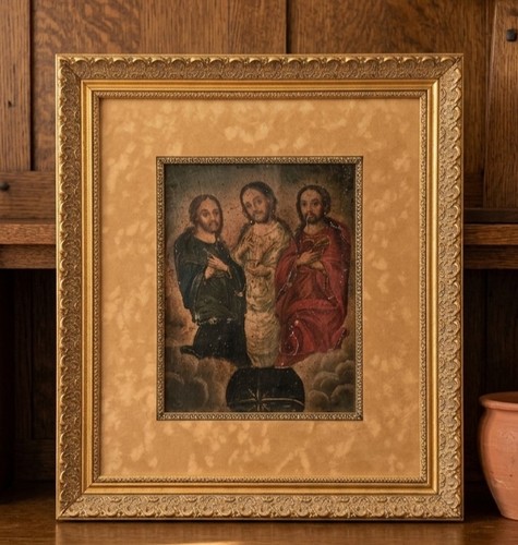 Dipinto olio latta messicano
