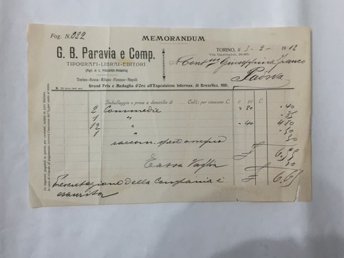 Fattura pubblicità tipografi - pubblicità,