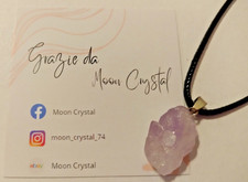 Collana Ciondolo Pietra Ametista  Naturale Grezza Pietra Pendente  Cristallo