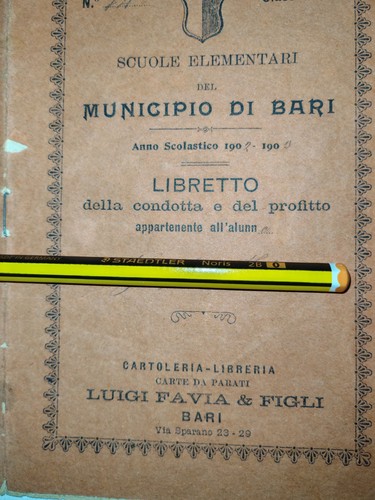 Pagella scolastica antica - scolastica, anno