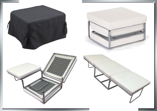 Pouf letto nero pouff - pouf,