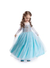 ELSA & ANNA® Vestito Fantasia Bambina Regina delle Nevi Principessa Costume Halloween E314