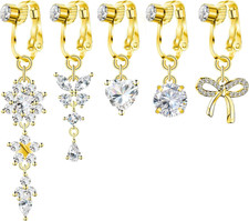 Finto Piercing All'Ombelico per Donne Clip on Anelli per Ombelico Placcati Oro R