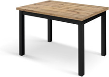 Tavolo Allungabile Guido, Rovere Rustico, Gambe Nere, Tavolo Cucina, Tavolo Sogg