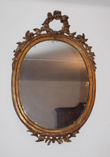 SPECCHIERA OVALE IN LEGNO  INTAGLIATA E DORATA STILE LUIGI XV EPOCA '700