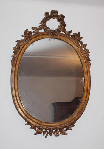 Specchiera ovale legno - specchiera,