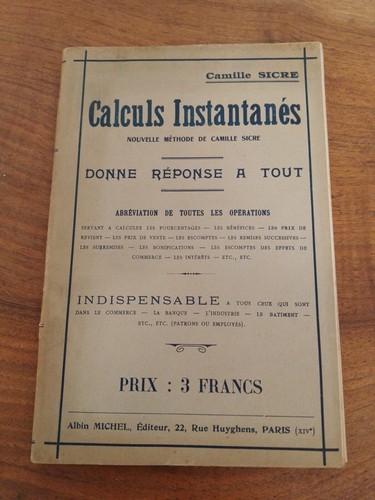 Calculs instantanes sicre - calculs, c.sicre