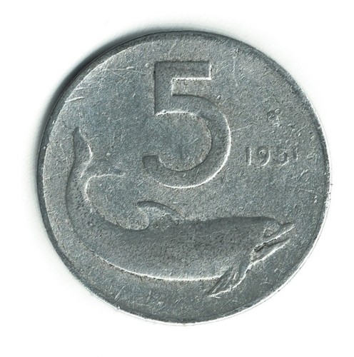 Moneta lire delfino e - moneta, 5