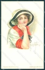 Cartolina artistica firmata violinista Alice Luella Lady Lemunyan American Girl 21 VK9357