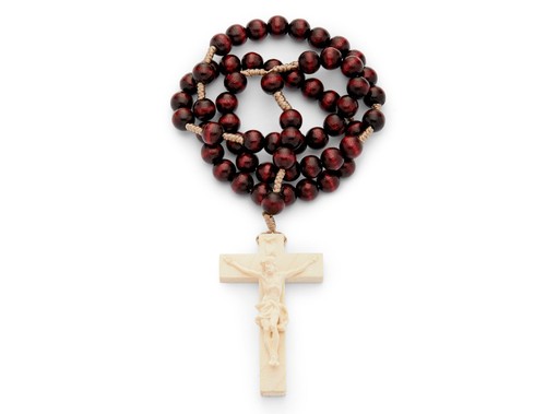 Collana legno con perline - legno,