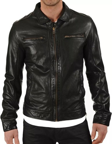 Giacca motociclista nera - giacca,