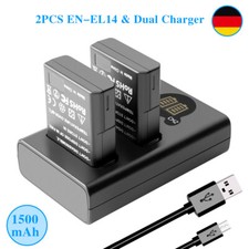 2x EN-EL14 EL14a batteria per Nikon D3100 D3200 D5100 D5200 P7000 DF+ doppio caricabatterie