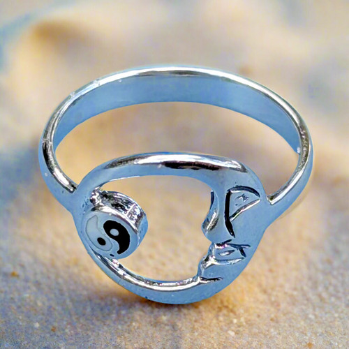 Anello argento sterling - anello, yin