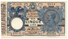 5 LIRE BIGLIETTO DI STATO