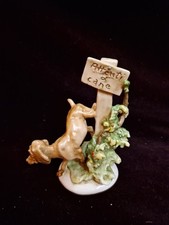  Giuseppe Cappè originale, porcellana Capodimonte " ATTENTI AL CANE"
