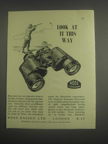 Pubblicità binocolo ross 1953 - binocolo,