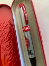 Penna Coca-Cola vintage con astuccio in latta originale, da collezione