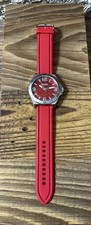 Montre Fossil Homme – Rouge – Silicone – 10 ATM – Modèle BQ1171 – Très bon état