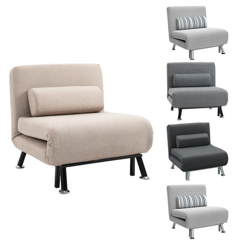 Homcom poltrona letto singolo - poltrona,