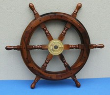 TIMONE LEGNO MASSELLO SCURO ARREDAMENTO MARINO CASA VETRINA RISTORANTE ø 63 Cm