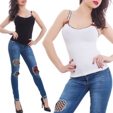 Top donna canottiera costine
