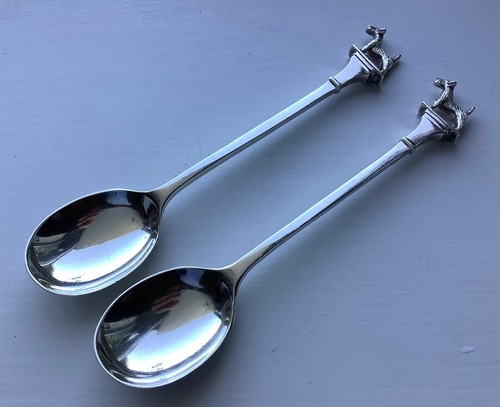 Pair sterling silver airedale - pair,