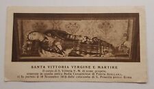 santino HolyCard antico seppia SANTA VITTORIA MARTIRE Urna in Fonte Avellana ▪︎