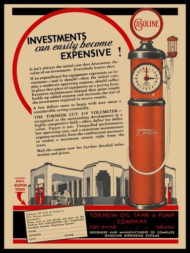 1932 tokheim serbatoio olio - tokheim,