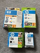 5 X CARTUCCE INCHIOSTRO ORIGINALI HP57 TRICOLORE E HP 56 NERO - Scadute 2008/2009
