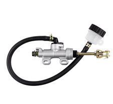POMPA FRENO POSTERIORE MOTO CROSS ENDURO MOTARD Argento UNIVERSALE con SERBATOIO