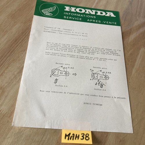 Honda moto xl125s xr125 nota - honda,