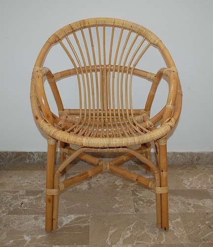 Sedia legno vimini giunco - legno, in