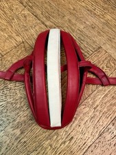 Raro Casco da Ciclismo Vintage in Pelle Vegan Rosso e Bianco per Eroica Tg. M