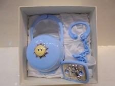 PORTACIUCCIO e Catenella con pinza-placche argento Fantin CELESTE-BIMBO NEONATO 