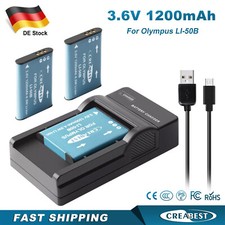 2 pezzi batteria Li-50B e caricabatterie per Olympus Pentax D-Li92 SP-720UZ CX5 X70 SP-800UZ