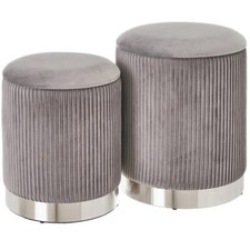 Set 2 Pouf Contenitore Grigio