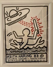 Litografia Originale Keith Haring - Mostra 1983 Watari Museum Tokyo *1000