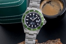 Rolex Submariner Date Kermit Flat Four automatico orologio da uomo ref. 16610LV serie F