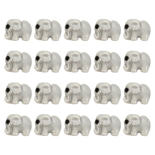 Porcelain elephant beads - porcelain,