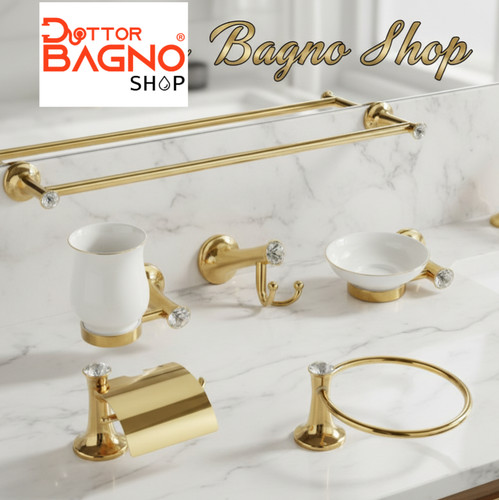 Set accessori bagno oro e - accessori,